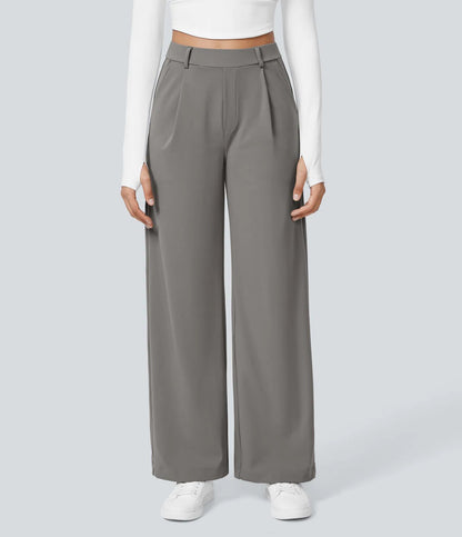 Sporty and casual straight-leg suit trousers