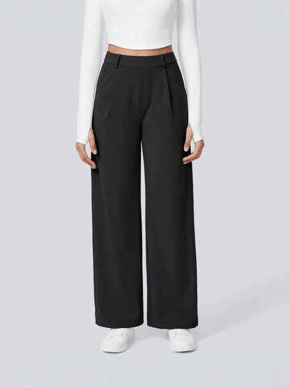 Sporty and casual straight-leg suit trousers