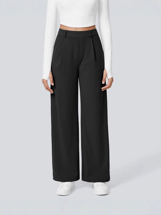 Sporty and casual straight-leg suit trousers