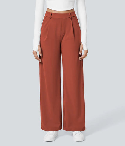 Sporty and casual straight-leg suit trousers