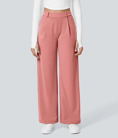 Sporty and casual straight-leg suit trousers