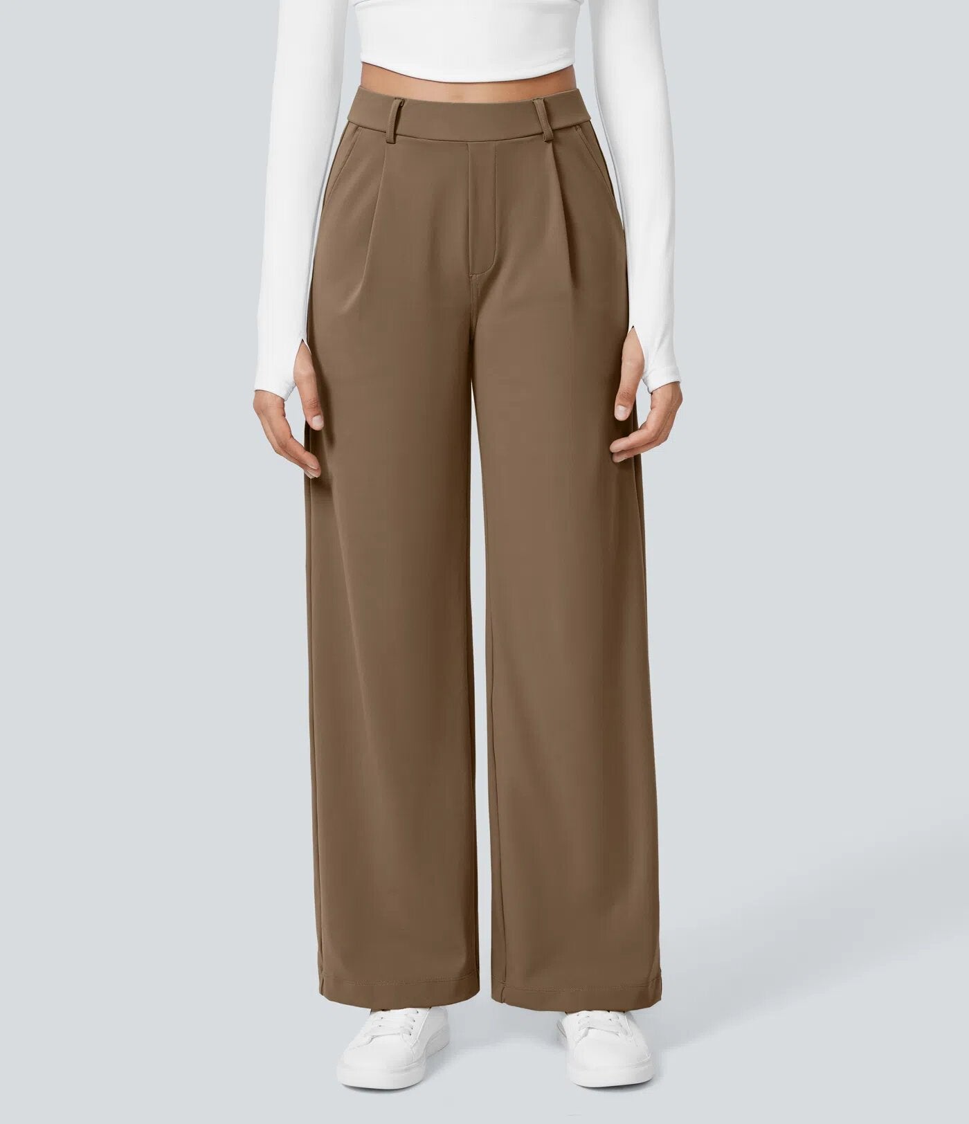 Sporty and casual straight-leg suit trousers
