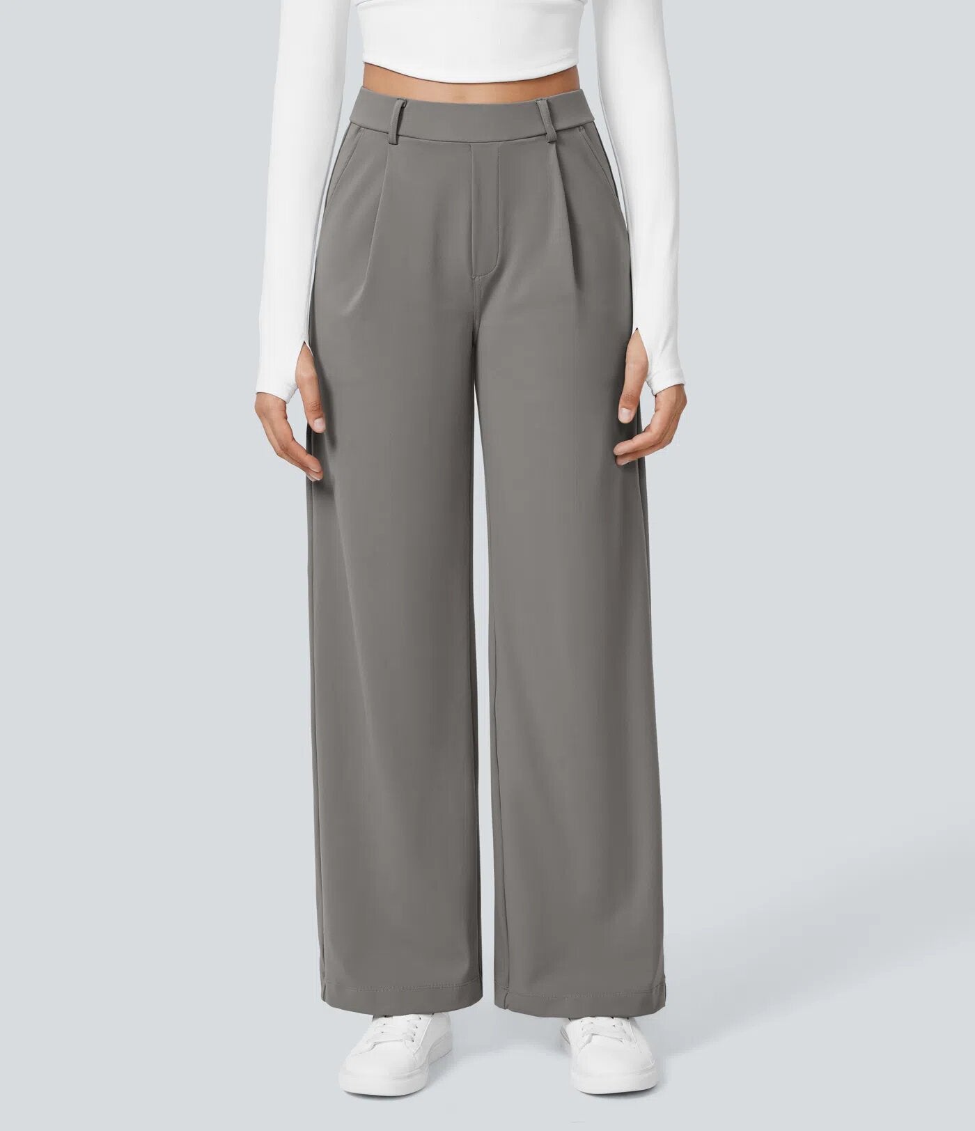 Sporty and casual straight-leg suit trousers