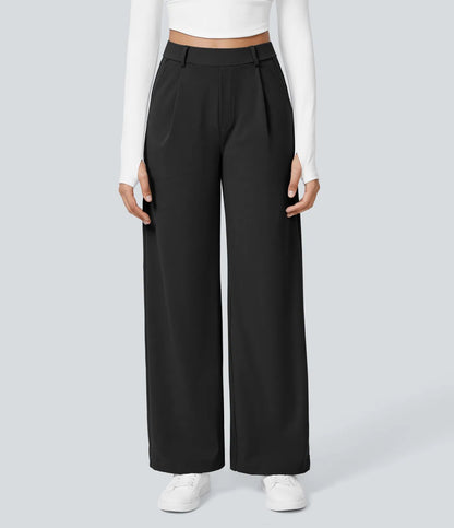 Sporty and casual straight-leg suit trousers