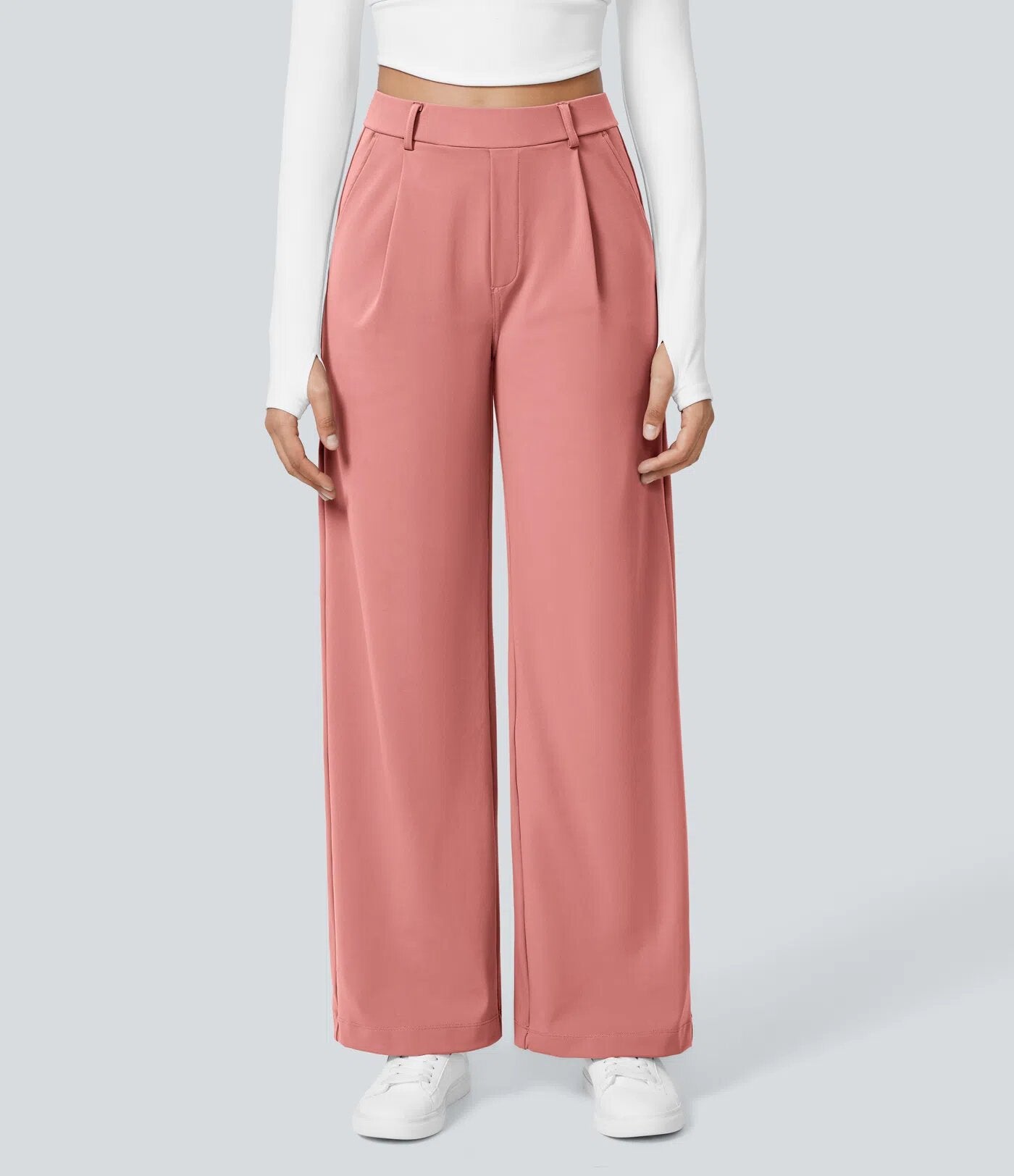 Sporty and casual straight-leg suit trousers