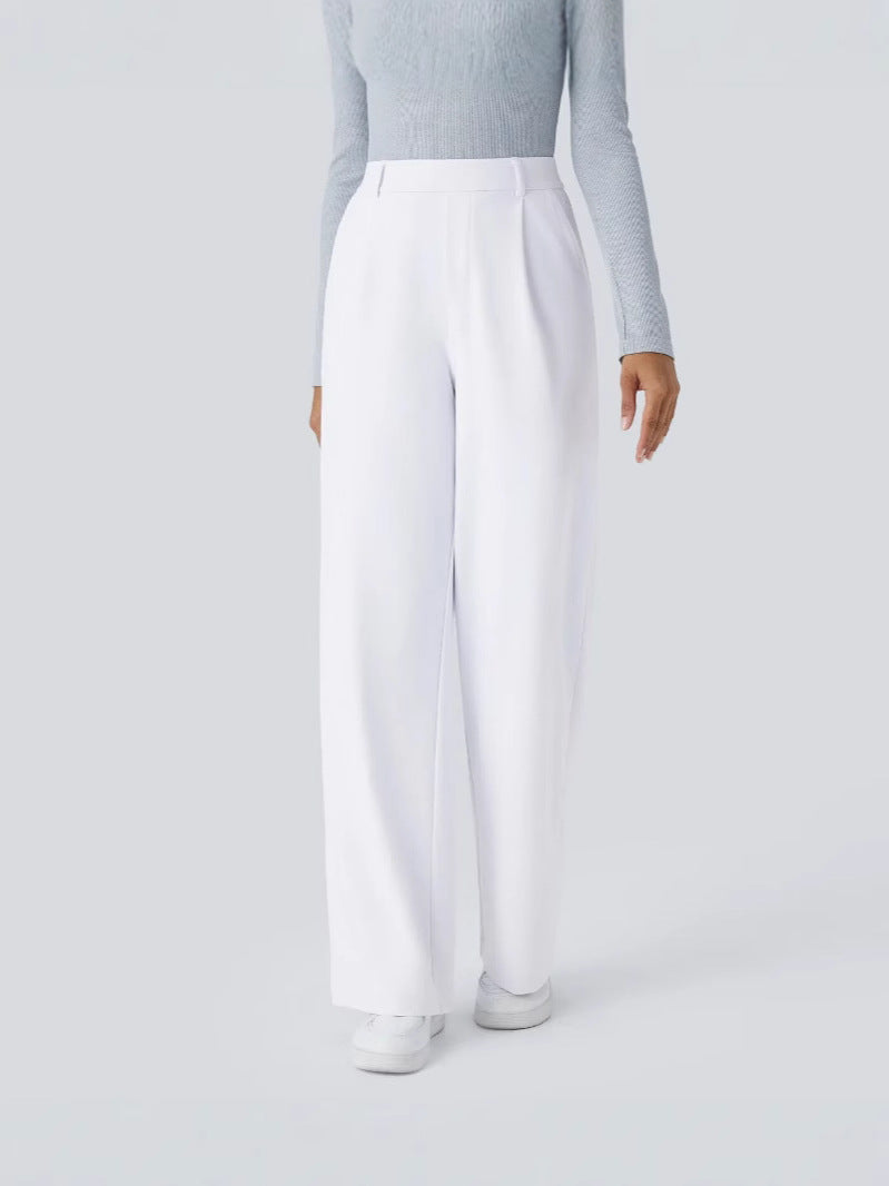 Sporty and casual straight-leg suit trousers