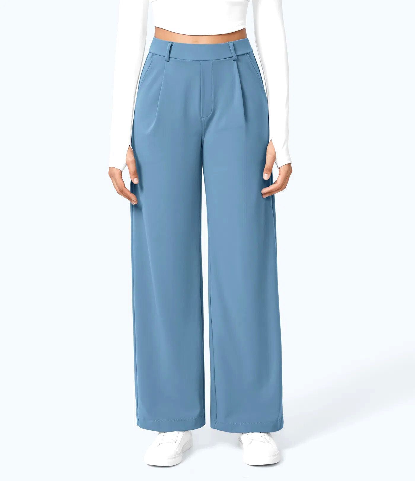 Sporty and casual straight-leg suit trousers